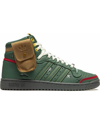 adidas X Star Wars Top Ten Hi "boba Fett" Sneakers - Green