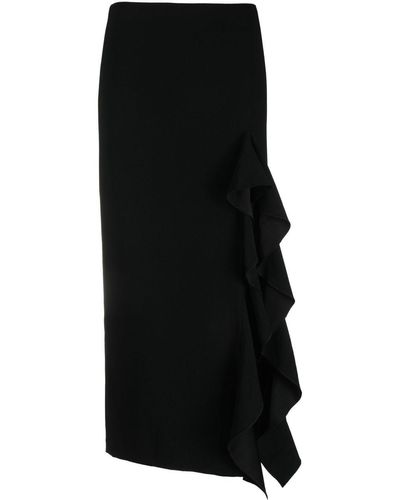 Filippa K Frill-detail Midi Skirt - Black