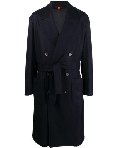 Barena Double-breasted Wool-blend Coat - Blue