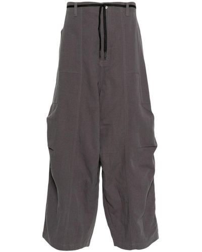 Perks And Mini Floating Pondering Mid-waist Tapered Trousers - Grey