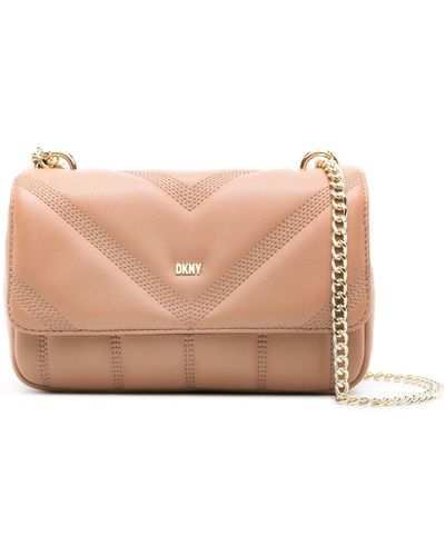 DKNY Becca Quilted Leather Shoulder Bag - Pink