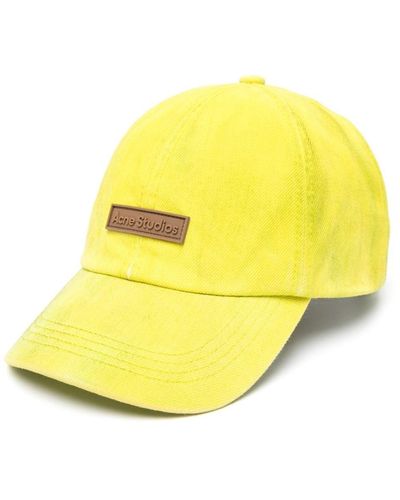 Acne Studios Distressed Denim Hat - Yellow