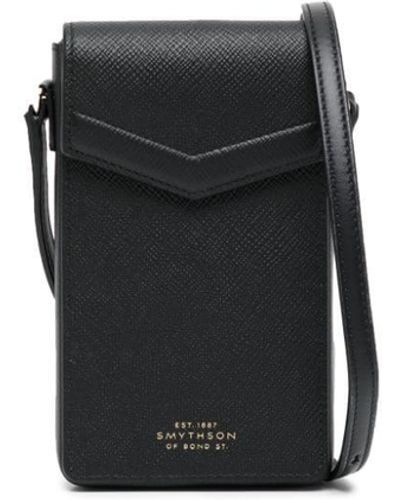 Smythson Leather Phone Bag - Black