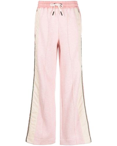 3 MONCLER GRENOBLE Straight-leg Cotton Track Pants - Pink