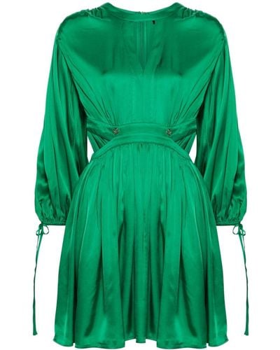 Maje Cut-out Satin Midi Dress - Green