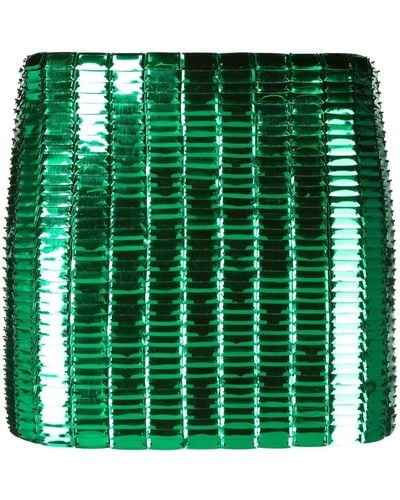 The Attico Falda ajustada con detalles de cristales - Verde