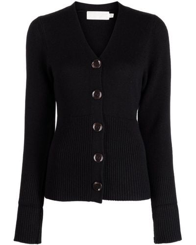 Jane Cardigan Roni en maille nervurée - Noir