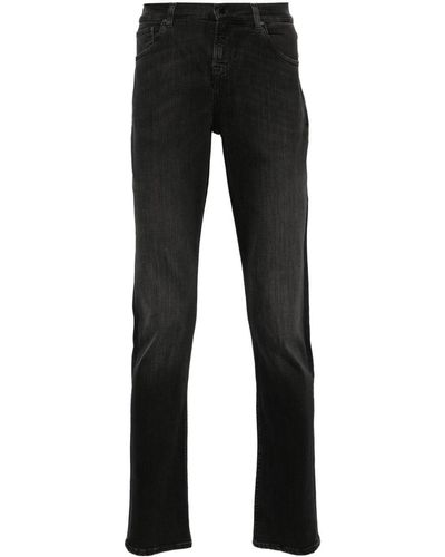 7 For All Mankind Slimmy Mid-rise Slim-fit Jeans - Black