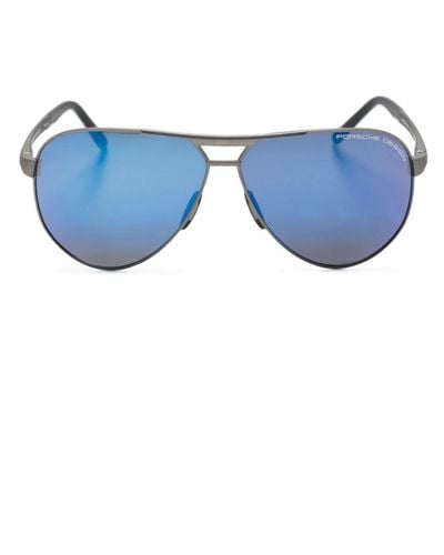 Porsche Design Pilot-frame Sunglasses - Blue