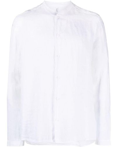 Transit Band-collar Linen-cotton Shirt - White