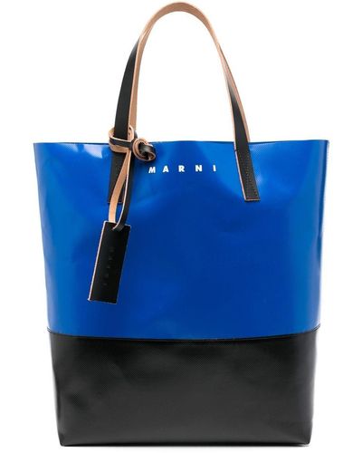 Marni Shopper in Colour-Block-Optik - Blau