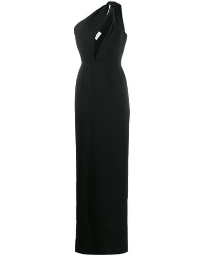 Saint Laurent One Shoulder Long Dress - Black