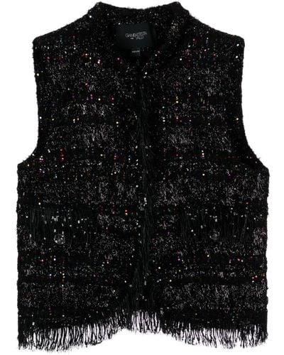 Giambattista Valli Sequin-embellished Tweed Gilet - Black