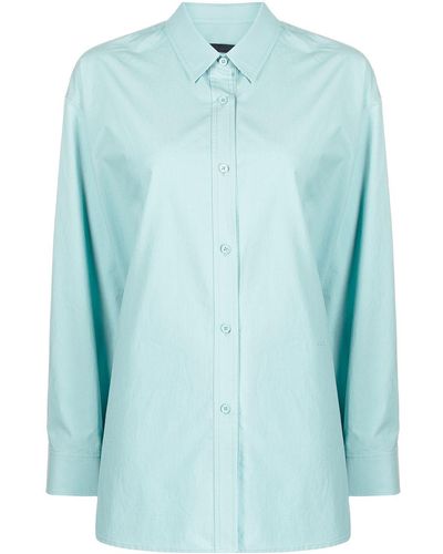 Juun.J Long-sleeve Cotton Shirt - Blue