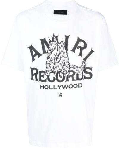 Amiri T-Shirt aus Baumwoll-Jersey mit Logoprint - Weiß