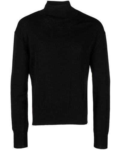 Lemaire Mock-neck Wool Sweater - Black