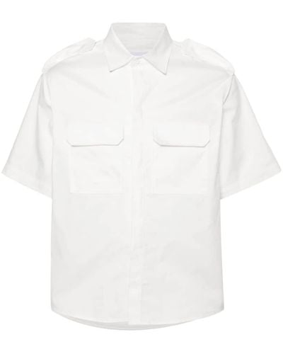 Neil Barrett Kurzärmeliges Hemd aus Popeline - Weiß