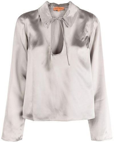 Stine Goya Klive Satin-finish Shirt - Grey