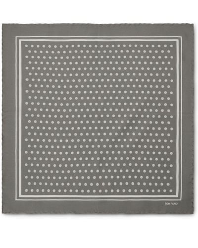 Tom Ford Polka-dot Silk Pocket Square - Grey