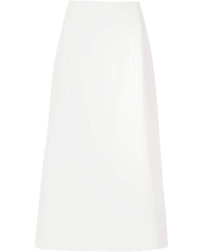 Olympiah Side-slit Midi Skirt - White