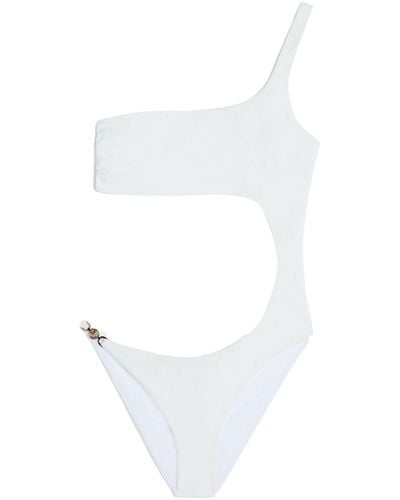Versace Badeanzug mit Medusa-Schild - Weiß