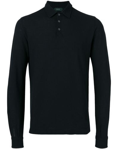 Zanone Long-sleeve Polo Shirt - Blue