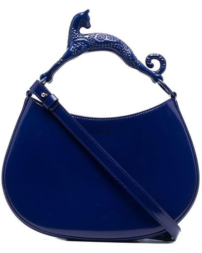 Lanvin Sculpted-handle Shoulder Bag - Blue