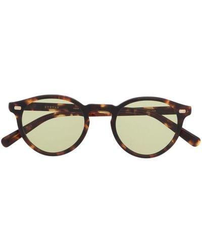 Eyevan 7285 Tortoiseshell-effect Round-frame Sunglasses - Brown