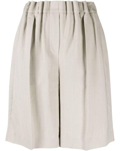 Brunello Cucinelli Pleated Tailored Shorts - Natural