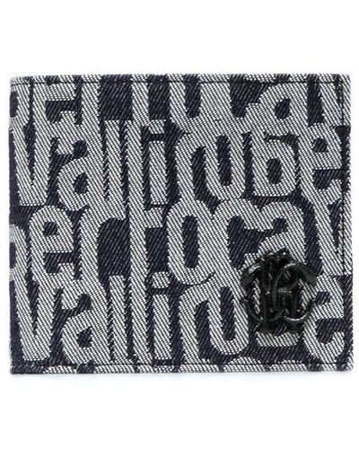 Roberto Cavalli Logo-print Denim Wallet - White