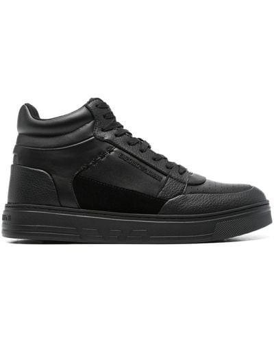 Emporio Armani Sneakers alte in pelle - Nero