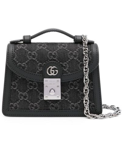 Gucci Ophidia Jeans-Handtasche mit GG - Schwarz