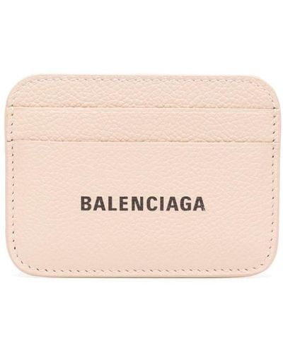 Balenciaga Porte-cartes en cuir à logo imprimé - Rose