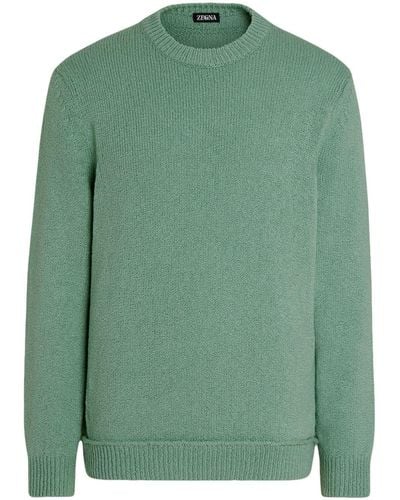 Zegna Crew-neck Ribbed Sweater - Green