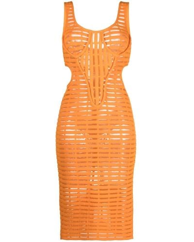 Genny Knitted Sheath Dress - Orange
