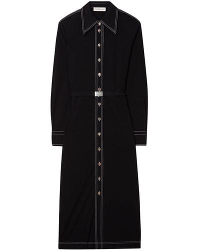 Tory Burch Jersey Knit Polo Dress - Black