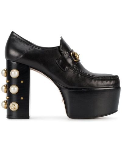 Gucci Studded Platform Court Shoes - Black