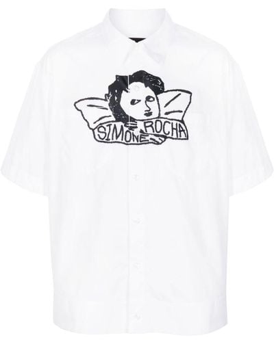 Simone Rocha Camisa con estampado gráfico - Blanco