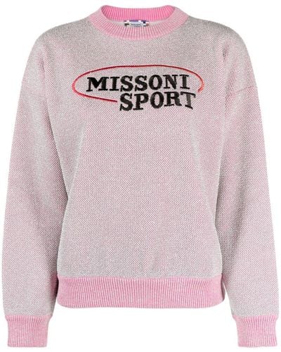 Missoni Sweater Met Geborduurd Logo - Roze