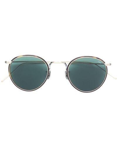 Eyevan 7285 Tortoiseshell Round Frame Sunglasses - Metallic