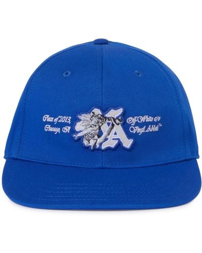 Off-White c/o Virgil Abloh Logo-appliqué Cotton Baseball Cap - Blue