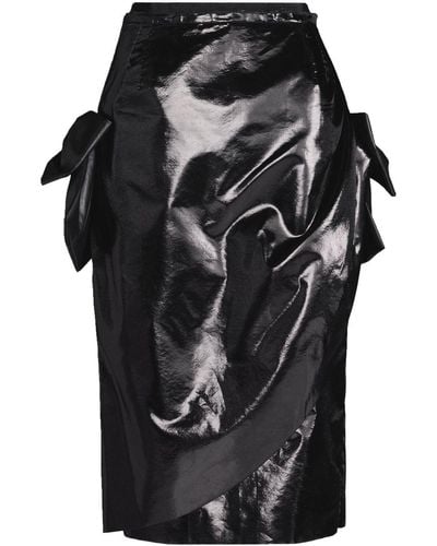 Maison Margiela Bow-detail Asymmetric Midi Skirt - Black
