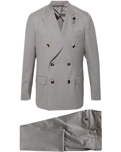 Lardini Double-breasted Wool Suit - Gray