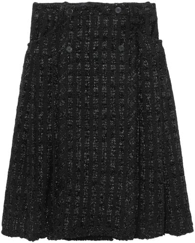 Simone Rocha Metallic-threading Knitted Skirt - Black