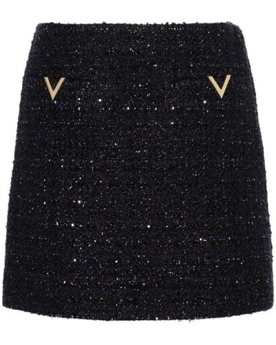Valentino Garavani Tweed Mini Skirt - Black