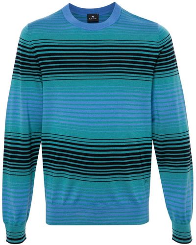PS by Paul Smith Striped Wool Jumper - Blue