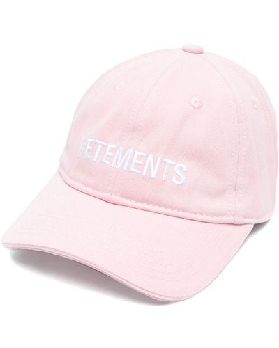 Vetements Logo-embroidered Baseball Cap - Pink