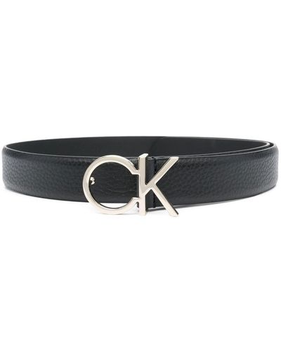 Calvin Klein レザーバックル ベルト - ブラック