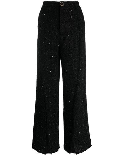 Gcds Tweed Tailored Trousers - Black