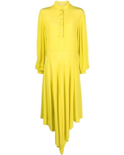 Stella McCartney Long-sleeved Asymmetric Shirt Dress - Yellow